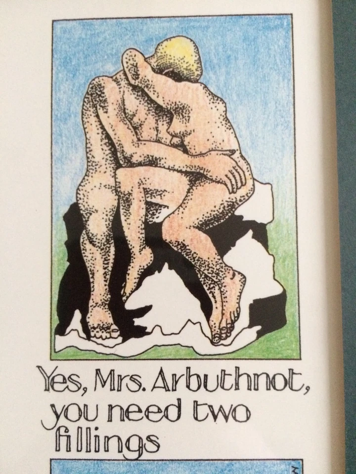 Simon Drew Hand Signed Mounted & Framed Comedy Nude Statue Print Collectible - Image 4 of 4