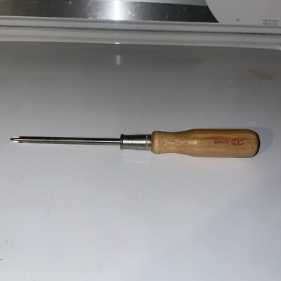 NOS VTG Amalite WOOD HANDLE PHILIPS #2 Screwdriver MADE IN USA