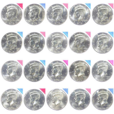 1990-1999 P D Kennedy Half Dollar BU Mint Cello Decade Set Run 20 US Coins 