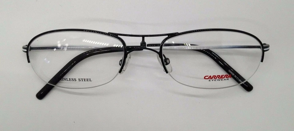 Marco de gafas Carrera CA7551 negro/blanco E0T metal semi borde 54-19-135 nuevo RX Foto 4 de 4