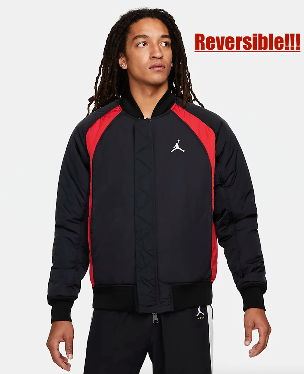 Jordan Essentials Statement MA-1 Jacket DA9796 010 Black/Gym Red
