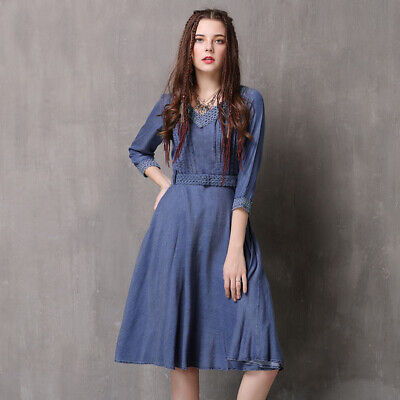 denim shirt dress with belt