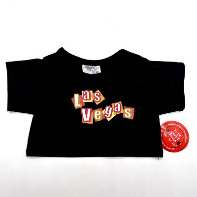 Build a Bear Rare Black Las Vegas Nevada Top Teddy Gambling Shirt Clothes NWT