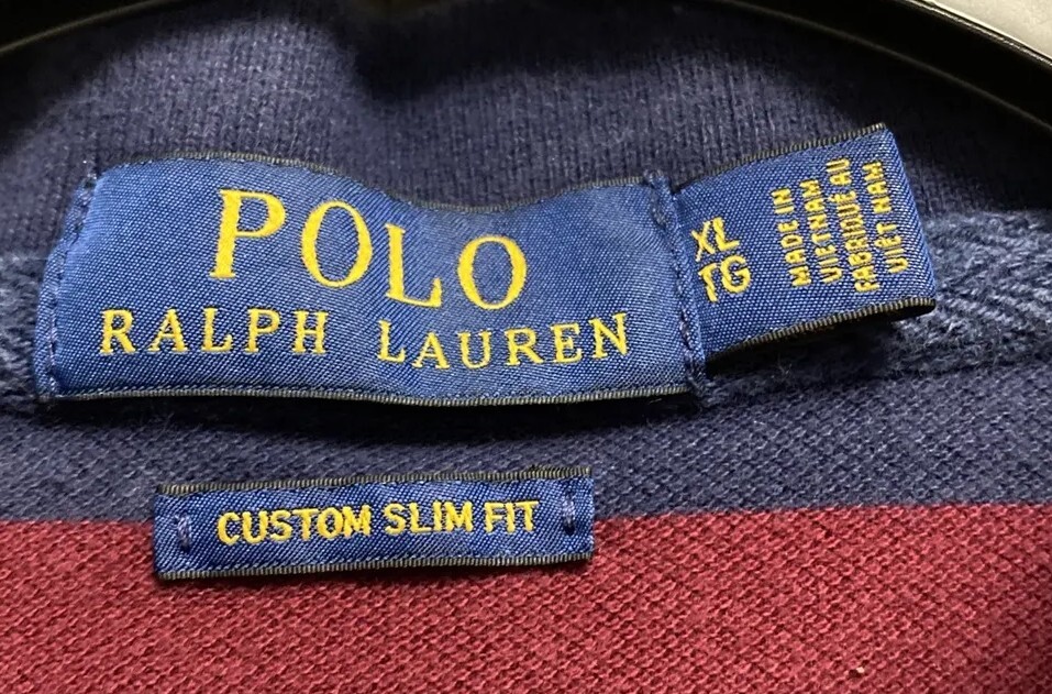 FILA Polo Ralph Lauren da uomo XL a righe mazza da canottaggio patch pony maniche corte