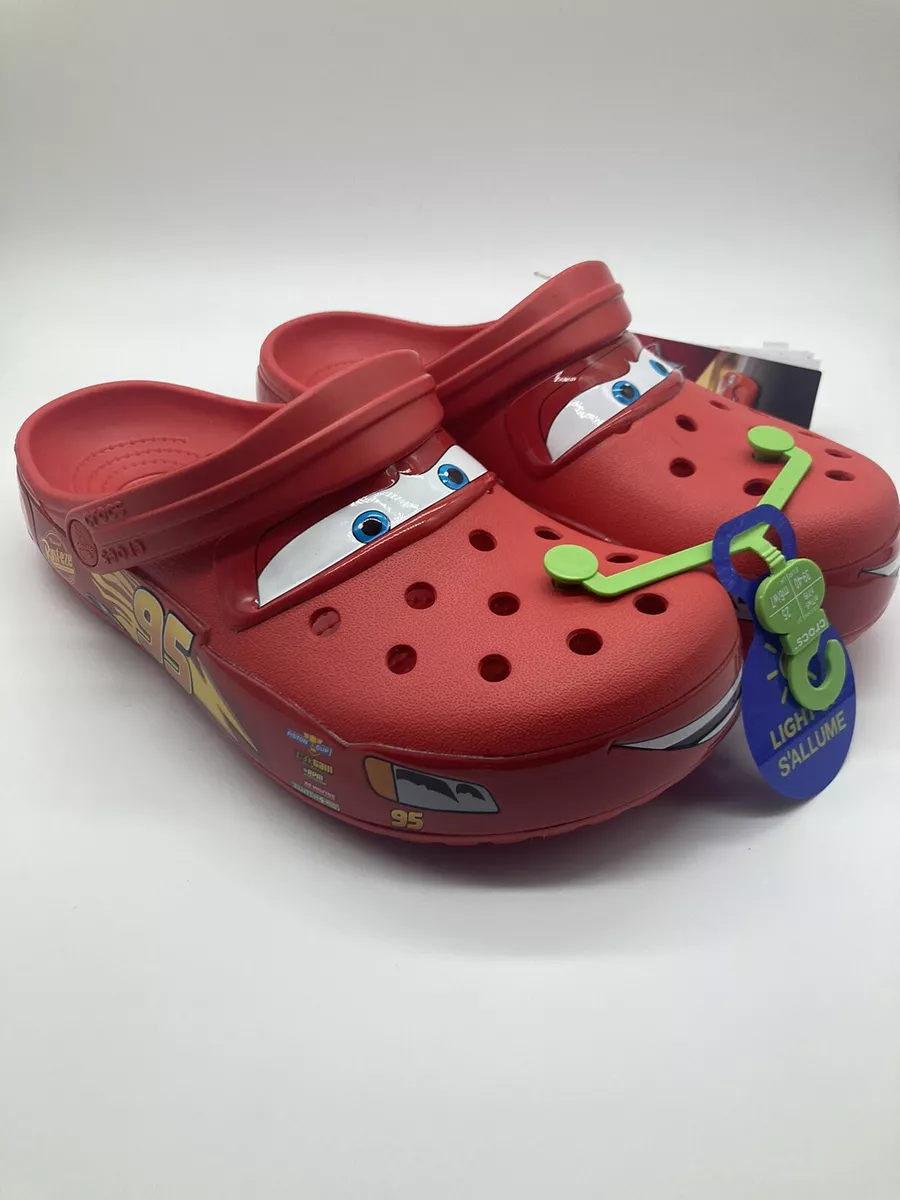 New Lightning McQueen Crocs Cars Light Up Mens Size 12 Limited