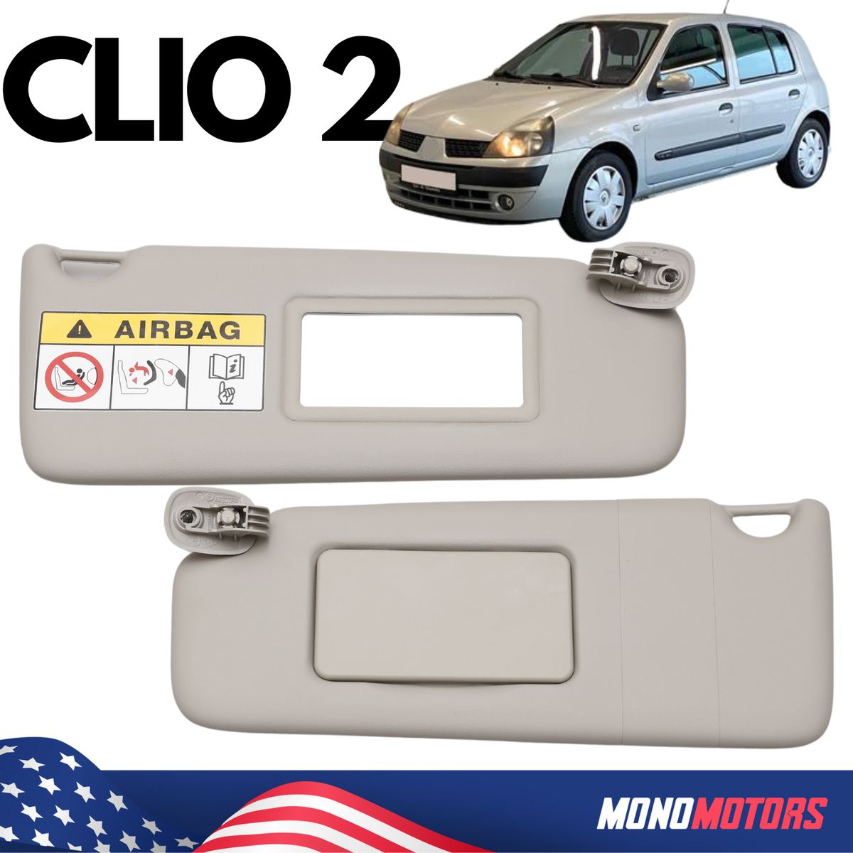 Set De 4 Pare-Soleil Sur Mesure Pour Renault Clio 3 Portes (2005-2012) - Protection Soleil Et Insectes