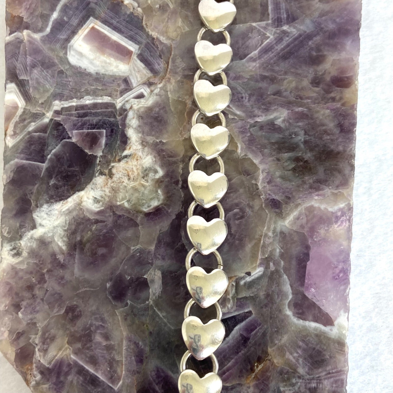 Solid Sterling Silver 925 Stacking Heart Link Tog… - image 24