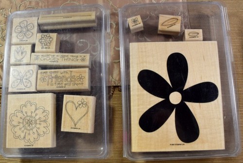 Lot of 13 Stampin' Up! Time Well Spent & Big Blooom Rubber Stamp Set 2006 NOS - Picture 3 of 20