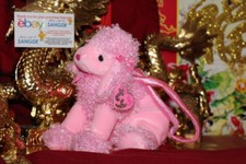 TY BEANIE PINKY FAB THE PINK POODLE PURSE-8"X10"-2004-RETIRED-MWNMT-NICE GIFT