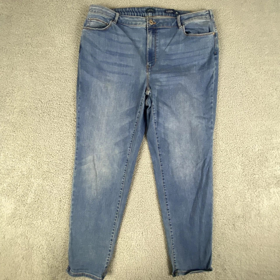 Pantalones de mezclilla Jill para mujer 20R novio pierna recta tobillo lavado ligero tiro alto Foto 2 de 4