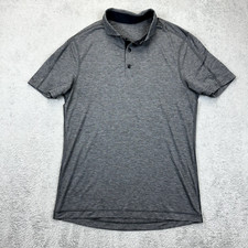 Lululemon Evolution Short Sleeve Polo Shirt Mens S Small Gray Performance Golf