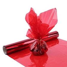 Valentine's Day Red Cellophane Wrap Roll 100Ft for Gift Baskets & Crafts
