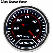 52mm Universal Car Vacuum Gauge -300 In.hg Meter Auto White Led Pointer Gauge