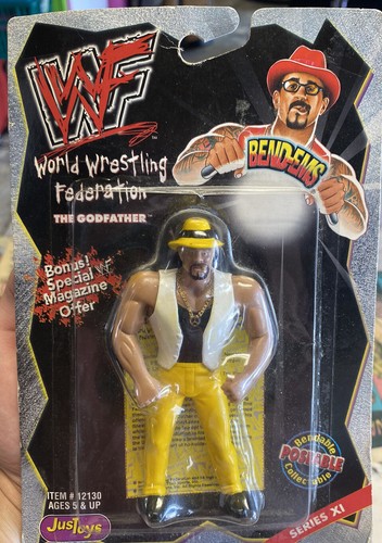 Vintage 1999 WWF Bend-Ems The Godfather Figure Jus...