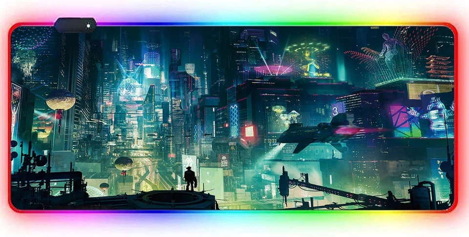 ✅RGB TAPPETINO XXL - MOUSE PAD GAMING LUCI LED 900X400 ANTISCIVOLO MODERNO C06✅ - Immagine 2 di 4