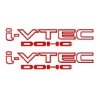 [#38] 2x Red i-VTEC DOHC Vinyl Decal Stickers Emblem For Honda Acura ivtec