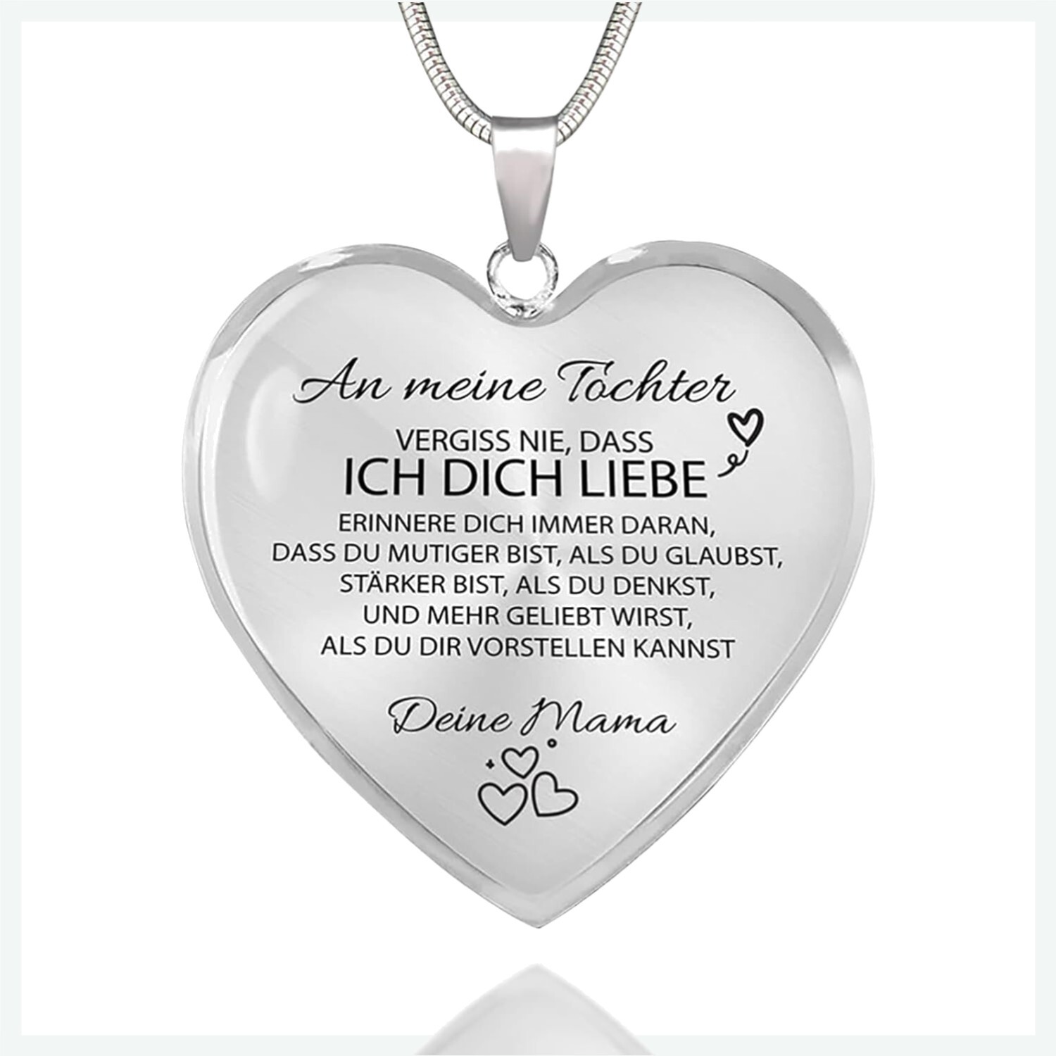 Herz Halskette für Tochter mit liebevollem Spruch Geschenk Schmuck