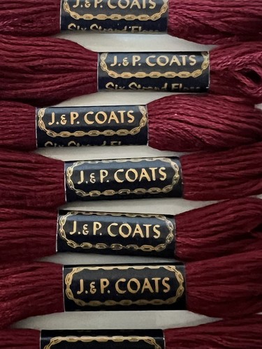 J.& P Coats Embroidery floss -Color 241 Harvard Beet Lot Of 7 New - Picture 2 of 4