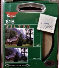 58mm 81 B double coated. Original Kenko Optical Glass Filter. NEW 