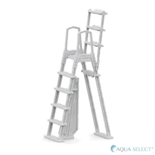 Aqua Select Flip-Up A-Frame Above Ground Swimming Pool Ladder Fits Wall  48-54"H