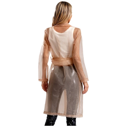 Womens Coat See Through Trench Notch Lapel Jackets Ladies Outerwear Cropped- - Picture 51 of 60