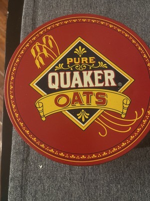 Quaker Oats Tin can Vintage 1983 Pure Limited Edition Round  with Cookie Recipe