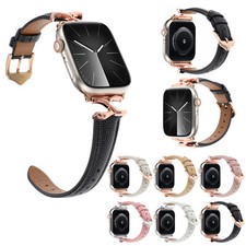 Business Lychee Leather Watch Band Strap For iWatch Series 10 9 8 7 6 5 SE Ultra