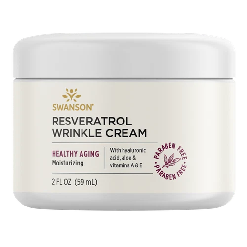 Swanson Resveratrol Wrinkle Cream with Hyaluronic Acid 2 fl oz Cream