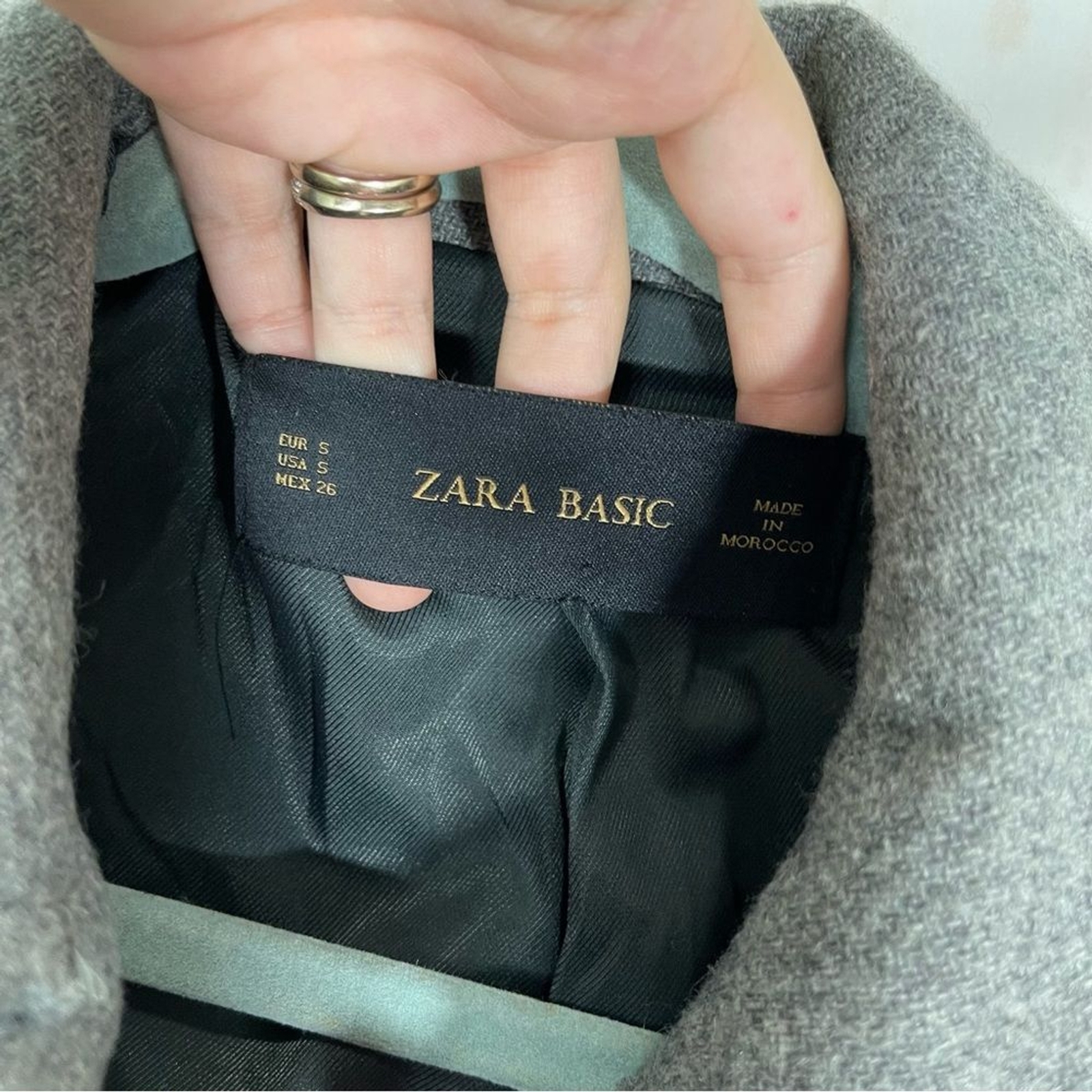 Zara Basic Grey Fall Winter Coat - image 3