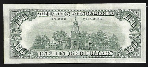 US - $100. Federal Reserve (Star Repl.) Note - 1974 - New York Fed - AU - Picture 2 of 2