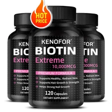 Biotin Hair Growth Supplement 10000mcg Max Strength Healthy Skin, Nails Growth