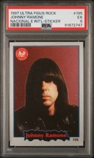 1997 ULTRA FIGUS ROCK NACIONAL E INT'L JOHNNY RAMONE STICKER #195 PSA 5, POP 1