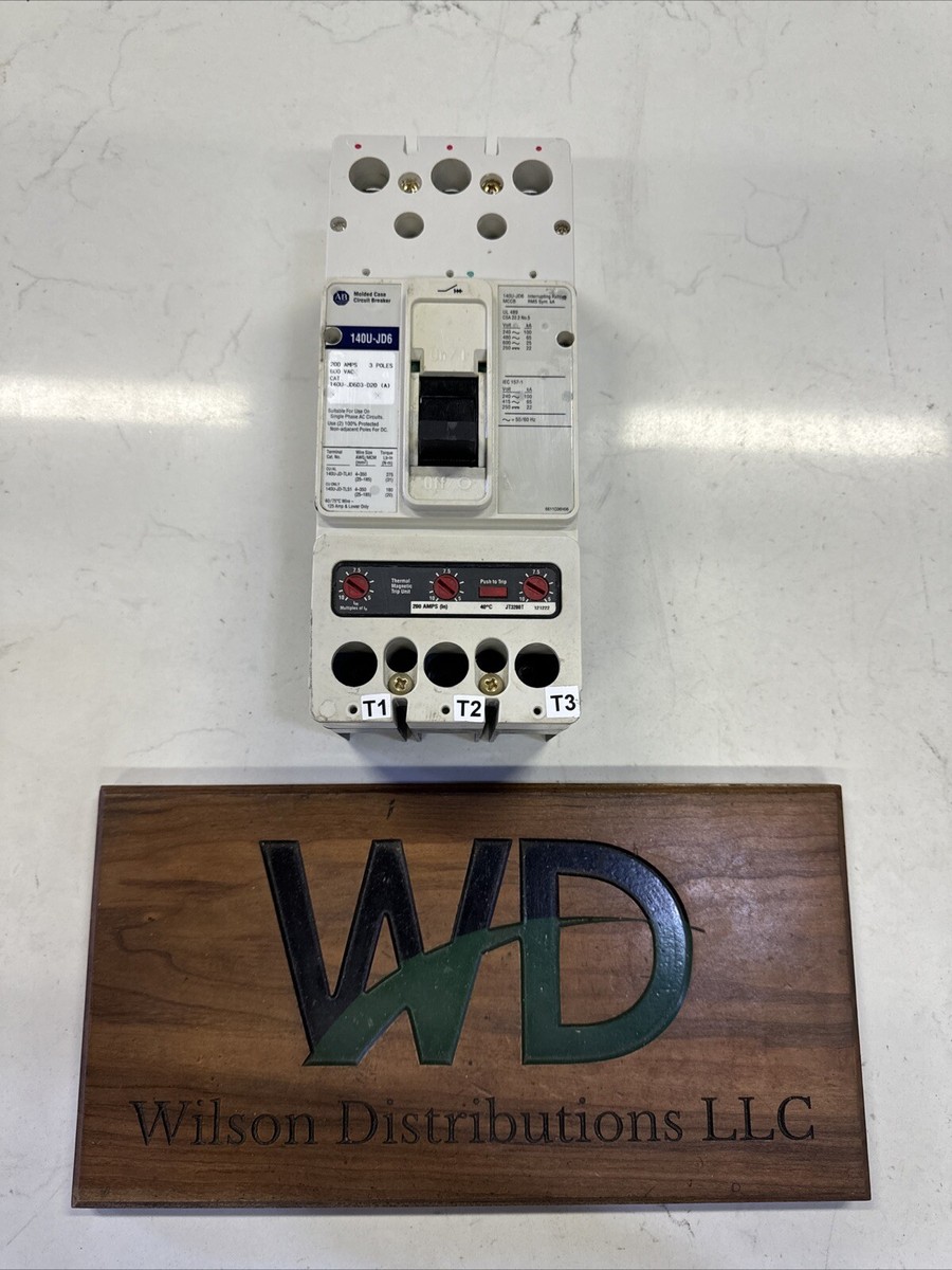 ALLEN-BRADLEY 140U-JD6 CIRCUIT BREAKER 3 POLE 200 AMP 600 ALLEN-BRADLEY 140U-JD6 CIRCUIT BREAKER 3 POLE 200 AMP 600