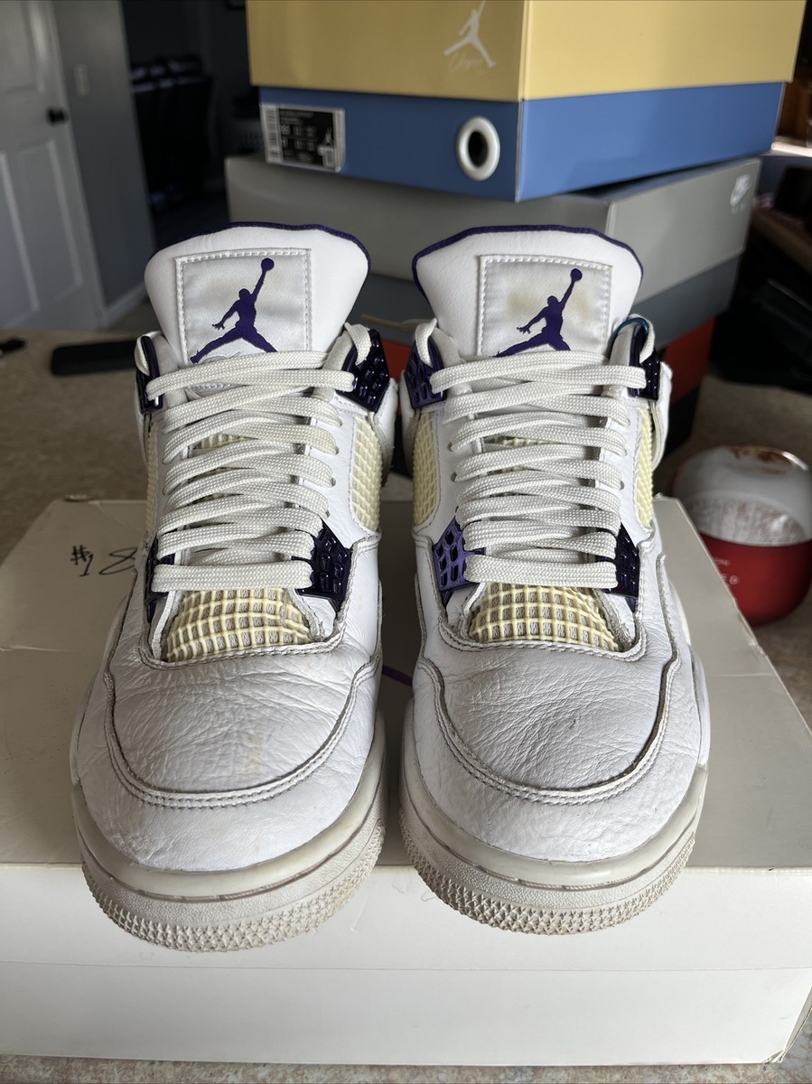Size 8 - Nike Air Jordan 4 Retro High Purple Metallic White Rare
