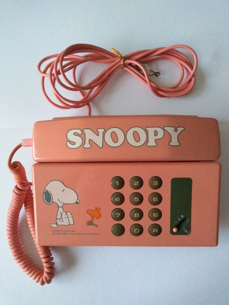 Snoopy Peanuts Push Button Phone Cute 1983 Vintage Woodstock