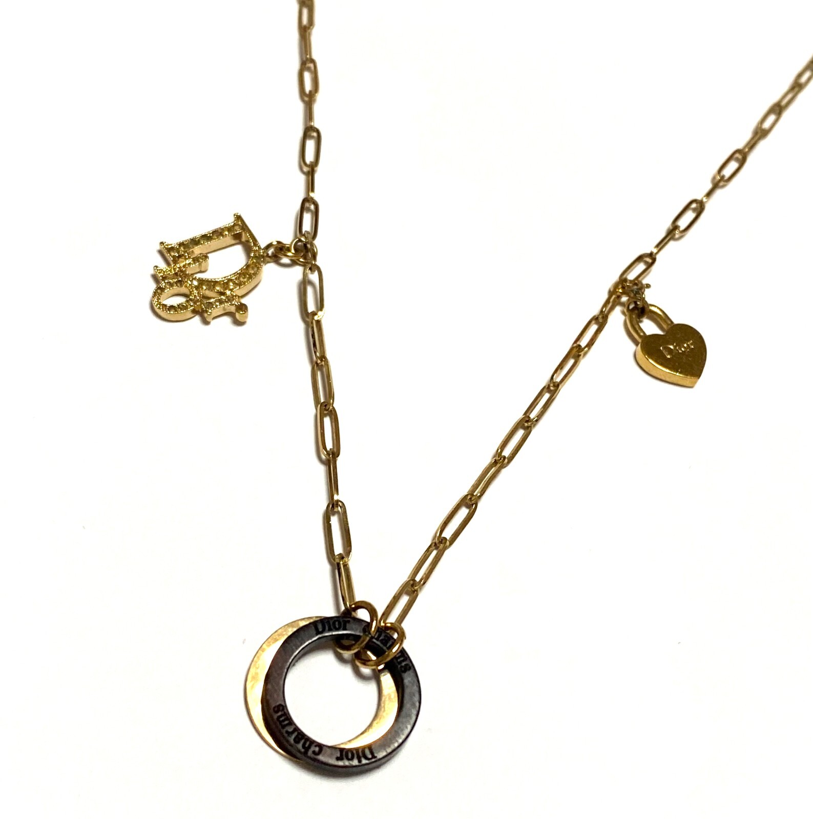 Genuine Christian Dior chain necklace Dior logo Mele… Gem