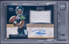 RUSSELL WILSON 2012 PROMINENCE UNLIMITED POTENTIAL MATERIALS SIG BGS 9/AU 10