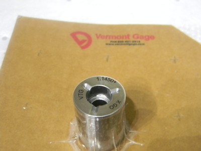 Vermont Gage Class X Plus Steel Pin Gage Go 1.1450  Plus Tolerance 191203110