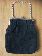 ANTICA BORSA SERA ANNI 50 NERA ARGENTO VINTAGE EVENING PURSE BLACK SILVER RETRO