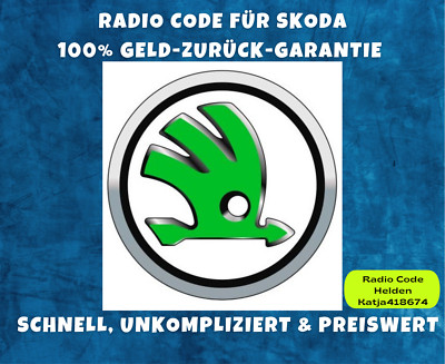ŠKODA Radio Code / Pin Code Fabia Roomster Octavia Blaupunkt Delphi Rapid Navi