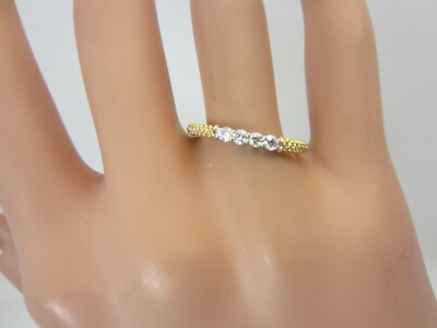 Lagos Caviar Signature superfeiner Vorsteckring 18 Karat Gelbgold und Diamant