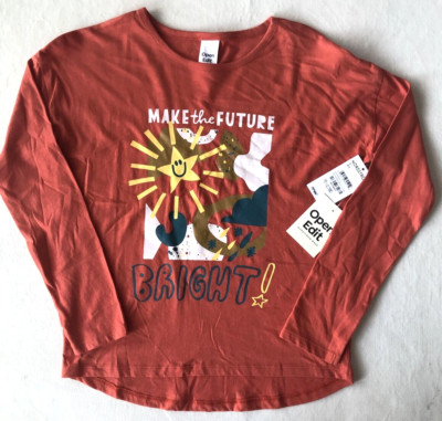 Open Edit Kids Make the Future Bright Graphic T-Shirt in Red Paprika Size 8