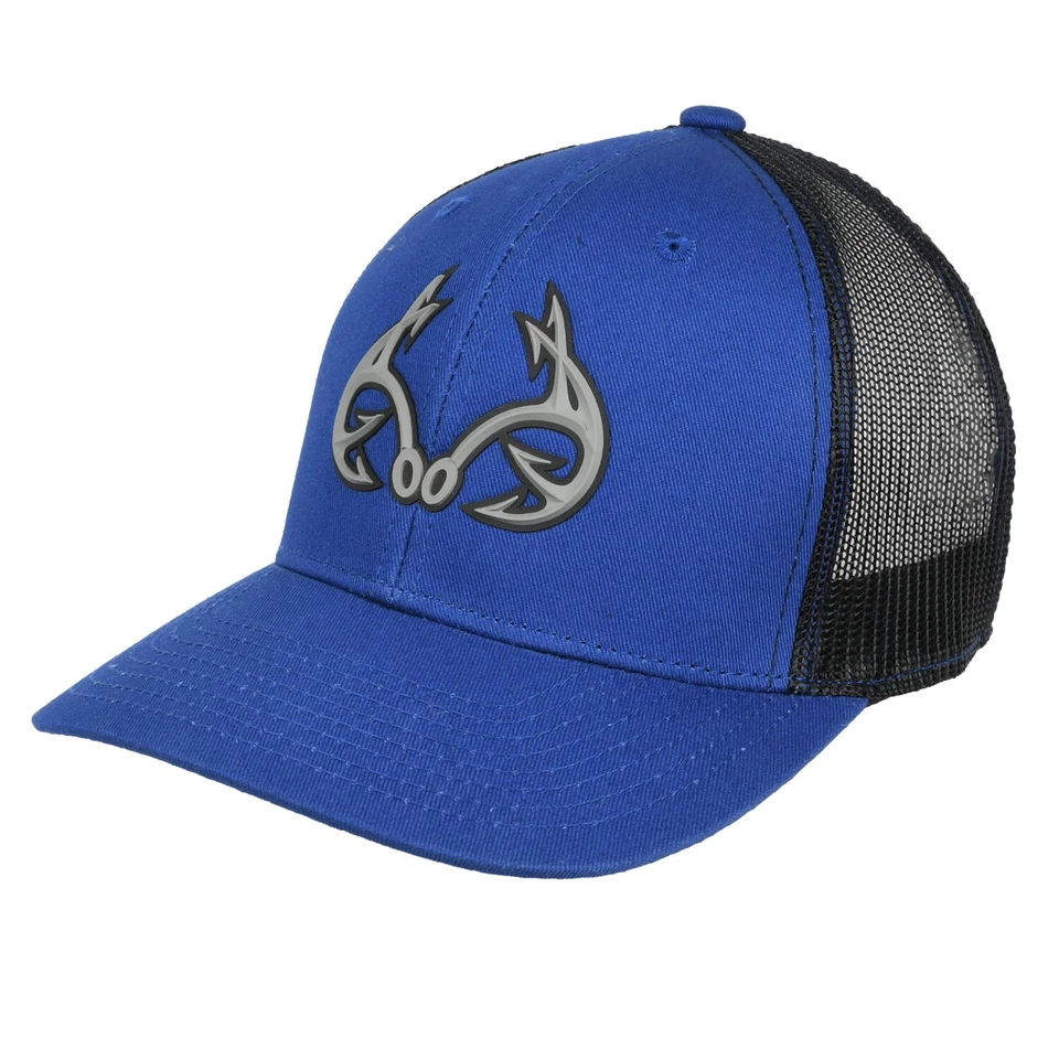 Gorra trasera de malla Realtree Antlers - azul real/negro Foto 2 de 3