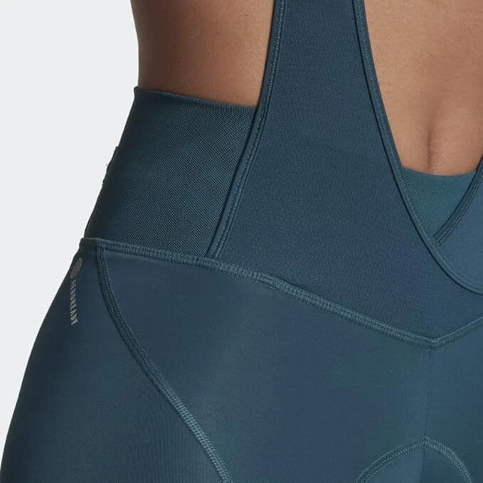 adidas Women's The Parley Padded Cycling Bib Shorts, Utility Green, XL - Image 3 of 4