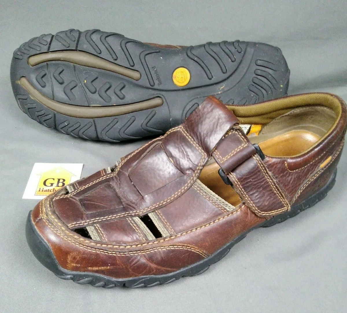 10.5 Size Men s Timberland Smart Comfort System Fisherman Brown Leather Sandals