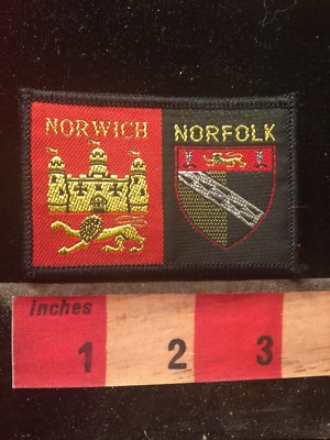 Left RED Color Version NORWICH NORFOLK Coat Of Arms United Kingdom Patch 70WX