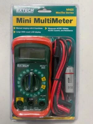 Extech Model MN25 Digital Mini MultiMeter Measures AC/DC Voltage