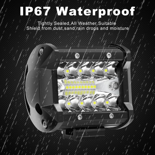 23'' Bumper License Plate Mount Bracket + 4inch 80W Led Work Light Pods Truck US - Picture 9 of 15