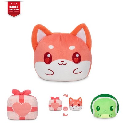 TeeTurtle Shiba Inu Reversible Plush Toy - 4-Inch Stuffed Animal