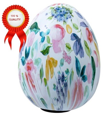 6in Resin Decorative Egg Pastel Floral Spring Tabletop Easter Decor